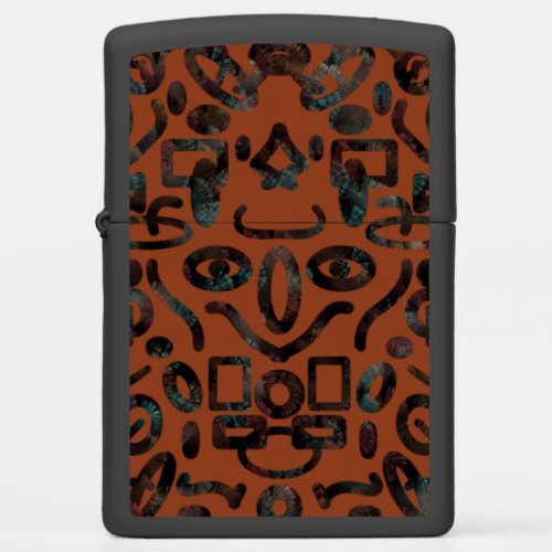 Native Tribal Happy Face Scratchboard Pattern Art Zippo Lighter