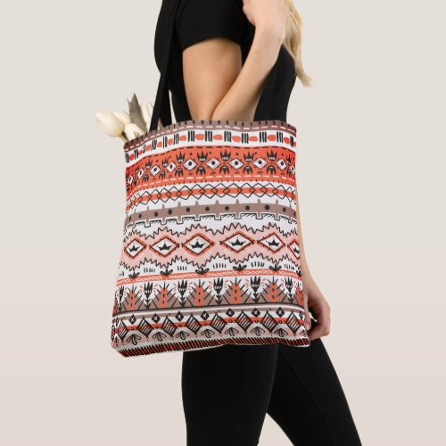 Native Tribal Inspired Geometric Pattern Tote Bag