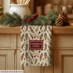 Native Tribal Kitchen Towel Custom Name Accent