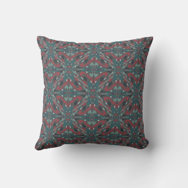 Native Tribal Southwestern Colors Pattern Throw Pillow (Back)
