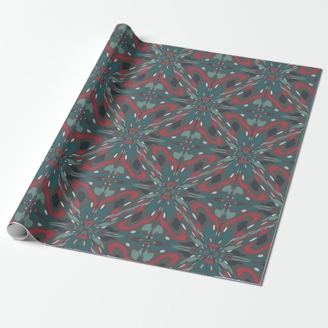 Native Tribal Southwestern Colors Pattern Wrapping Paper (Unrolled)