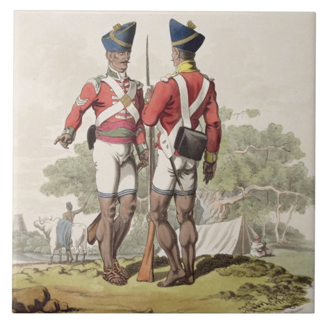 Native Troops in the East India Company's Service: Tile (Front)