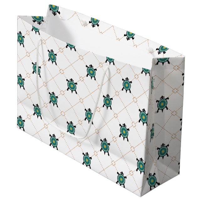 Native Turtle Large Gift Bag (Front Angled)