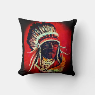 "Native Warrior" Throw Pillow