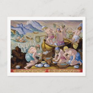 Natives Fishing for Giant Clams on the Indus, plat Postcard