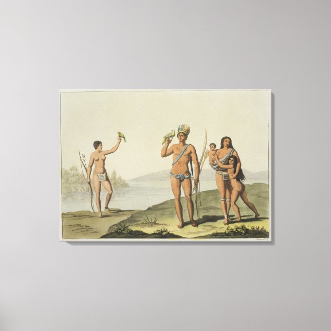 Natives of Guyana (colour litho) Canvas Print (Front)