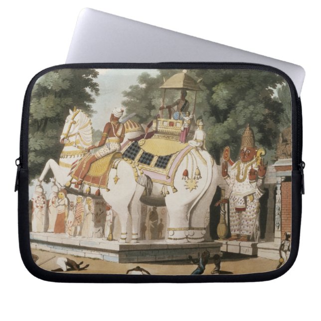 Natives pay homage to their ruler, engraved by Tho Laptop Sleeve (Front)