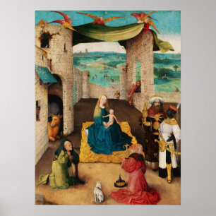 NATIVITY,ADORATION OF MAGI by BOSCH Christmas Poster