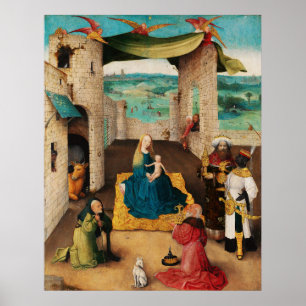 NATIVITY,ADORATION OF MAGI by BOSCH Christmas Poster