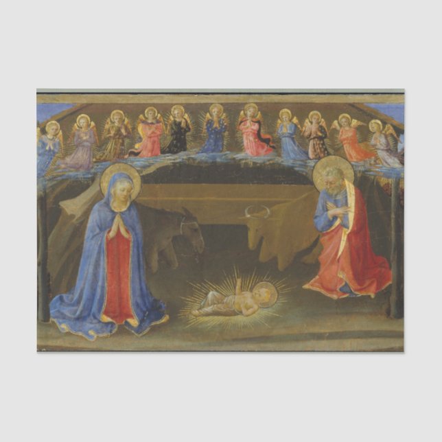 Nativity Angels Mother Mary Baby Jesus Christmas Tissue Paper (Front)