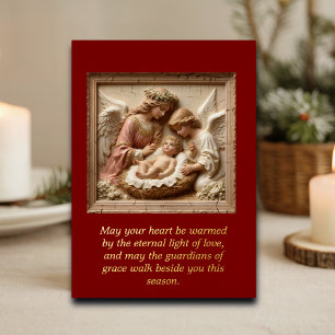 Nativity Angels of Light Foil Holiday Card