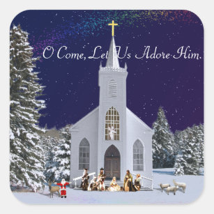 Nativity at Church Square Sticker