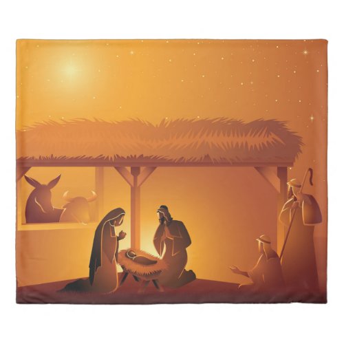 Nativity Baby Jesus Mary Joseph Christmas Duvet Cover