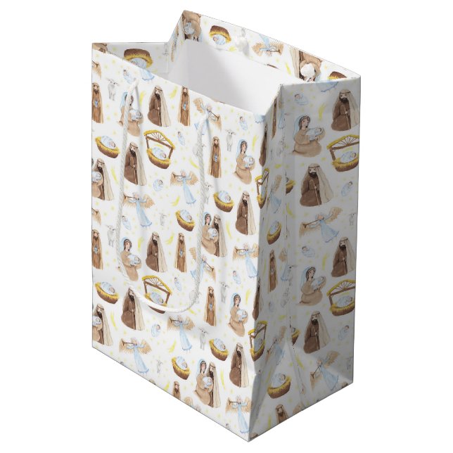 Nativity Baby Jesus Medium Gift Bag (Front Angled)