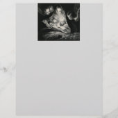 Nativity Baby Jesus Virgin Mary Angels Black White (Front)