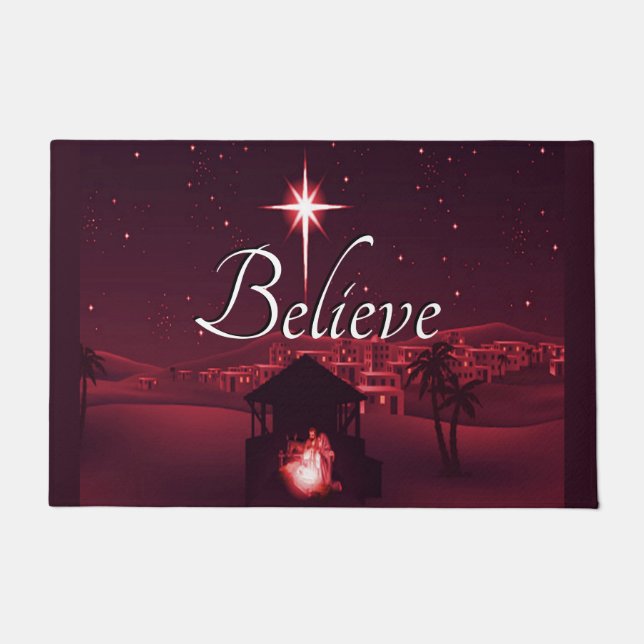 Nativity Believe Doormat (Front)