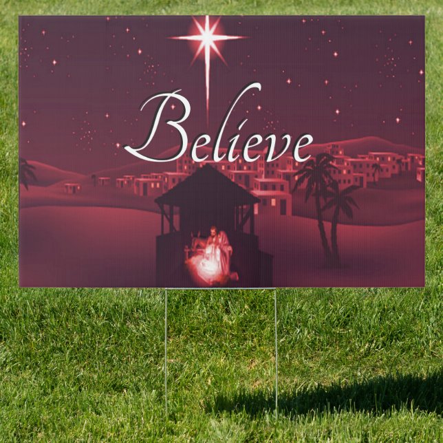 Nativity Believe Sign (Insitu)