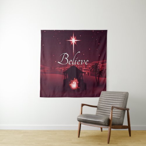 Nativity Believe Tapestry