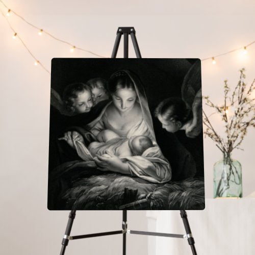 Nativity Birth of Jesus Christ Angels Mother Mary Foam Board