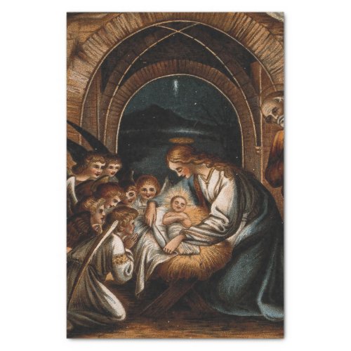 Nativity Birth of Jesus Christ Angels Mother Mary  Tissue Paper