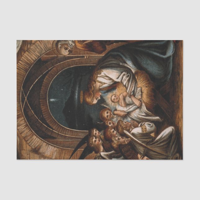Nativity Birth of Jesus Christ Angels Mother Mary  Tissue Paper (Front)