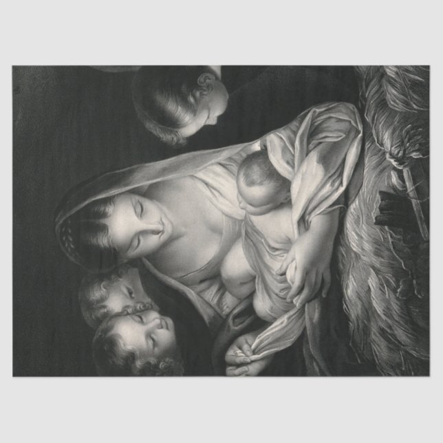 Nativity Birth of Jesus Christ Angels Virgin Mary  Tissue Paper (Front)