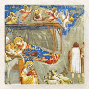 Nativity Birth of Jesus Glass Coaster