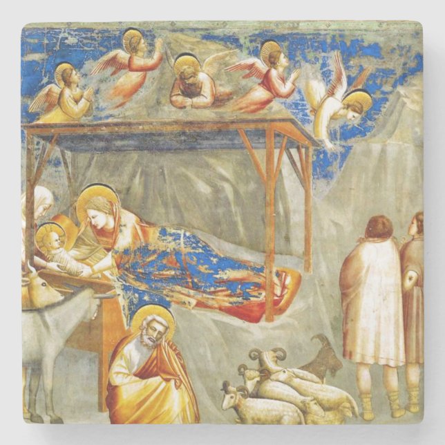 Nativity Birth of Jesus  Stone Coaster (Front)