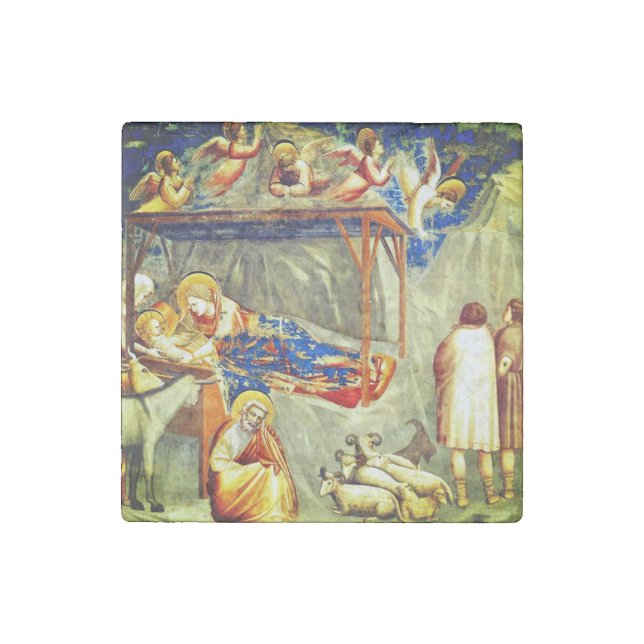 Nativity Birth of Jesus  Stone Magnet (Front)
