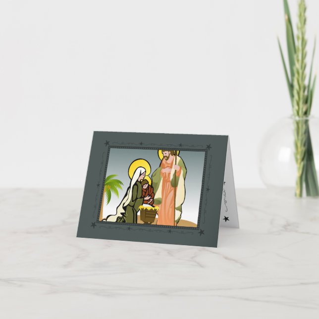 Nativity (Blue) | Blank Note Cards (Front)