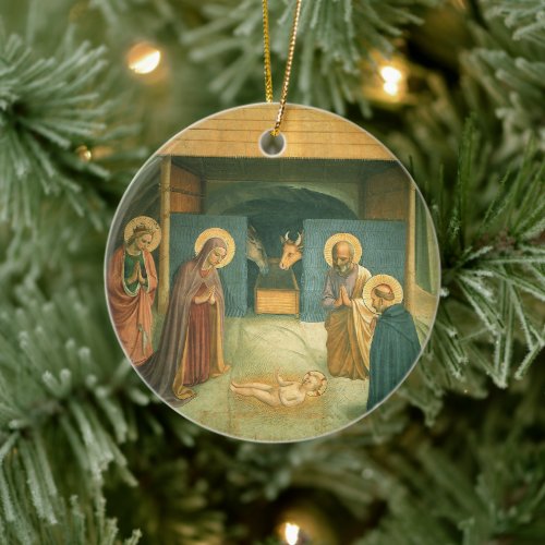 Nativity by Fra Angelico Ceramic Ornament