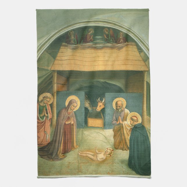 Nativity by Fra Angelico Kitchen Towel (Vertical)