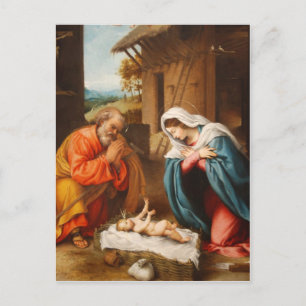 Nativity by Lorenzo Lotto Postcard