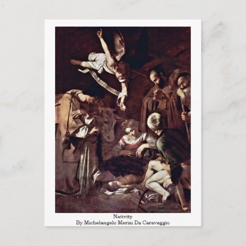 Nativity By Michelangelo Merisi Da Caravaggio Postcard
