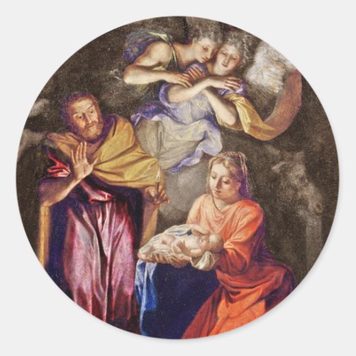 Nativity by Noel Coypel Classic Round Sticker