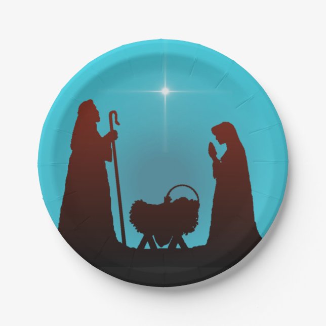 NATIVITY by SHARON SHARPE Paper Plates (Front)