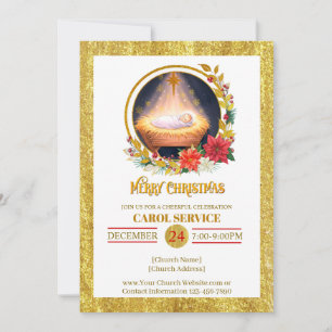 Nativity Carol Service Christmas Invitation