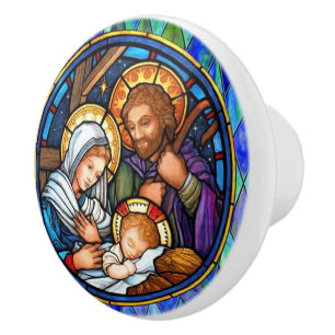Nativity Ceramic Knob