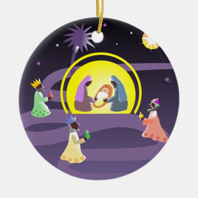 Nativity Ceramic Ornament (Front)