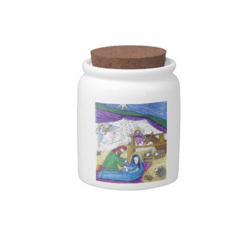 Nativity  Christmas Candy Jar