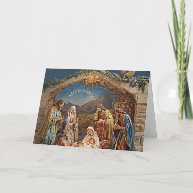Nativity Christmas Card – A Child is Born (Front)