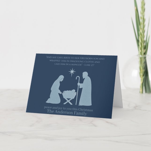 Nativity Christmas Card – Baby Jesus in the Manger (Front)