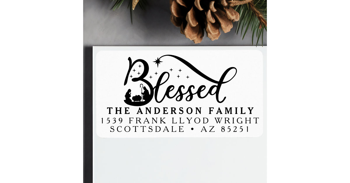 Nativity Christmas Card Customized Return Address Label Zazzle