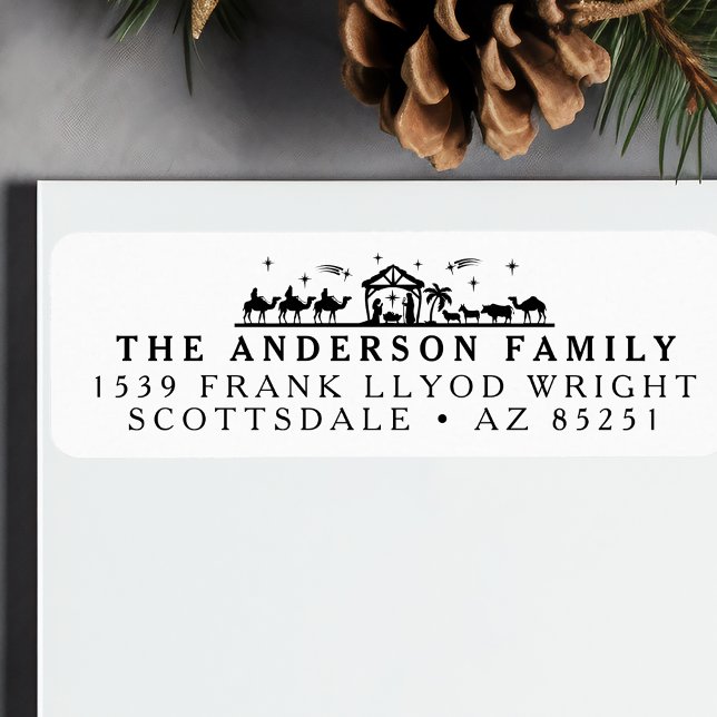 Nativity Christmas Card Customized Return Address Label (Creator Uploaded)