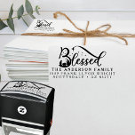 Nativity Christmas Card Customized Return Address Self-inking Stamp<br><div class="desc">Introducing our Blessed Nativity Christmas Card Customized Return Address Self-Inking Stamp, a heartfelt and convenient addition to your holiday card-sending process. These self-inking address stamps are designed to make your Christmas card mailing easier while conveying a message of joy and faith. Customized with your personal details, these self-inking Christmas stamps...</div>