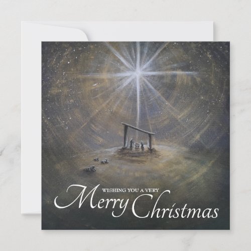 Nativity Christmas Card, Flat Square Holiday Card