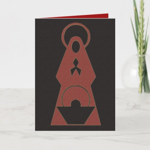 Nativity Christmas card Modern design red black