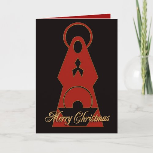 Nativity Christmas card Modern design red black