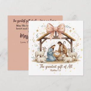 Nativity Christmas Card with Scripture