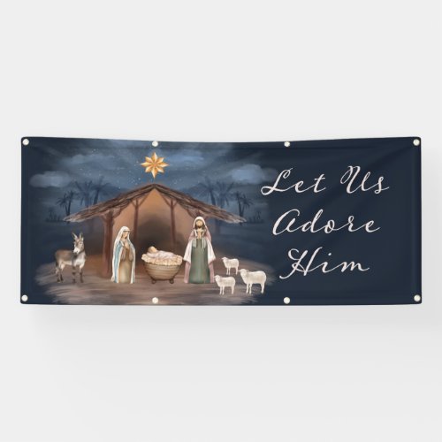 Nativity Christmas Christian Church Banner